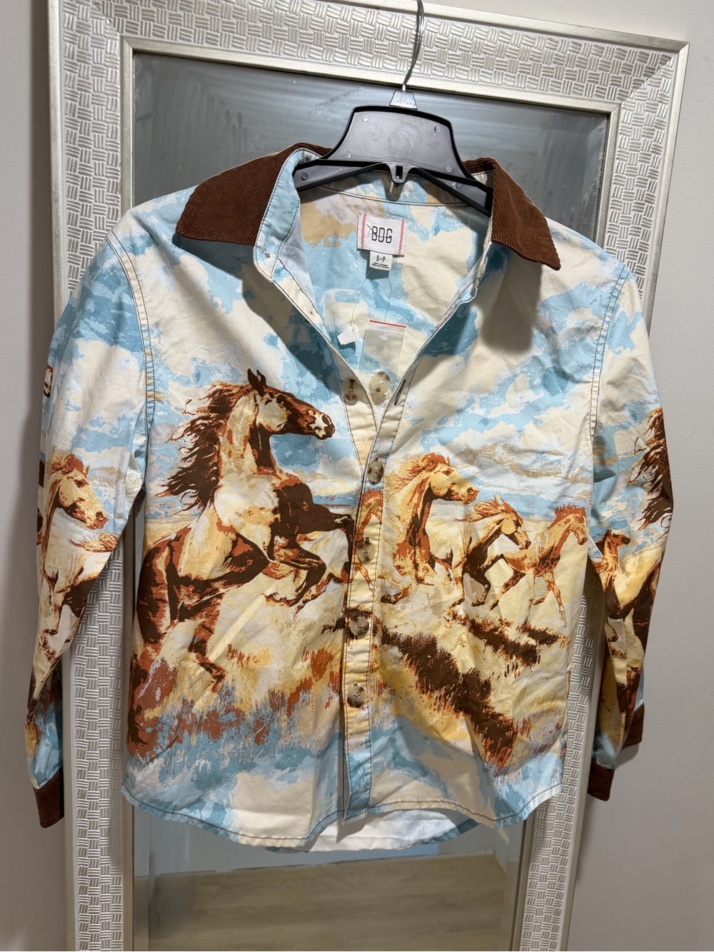 BDG Dru Printed Twill Chore Shacket